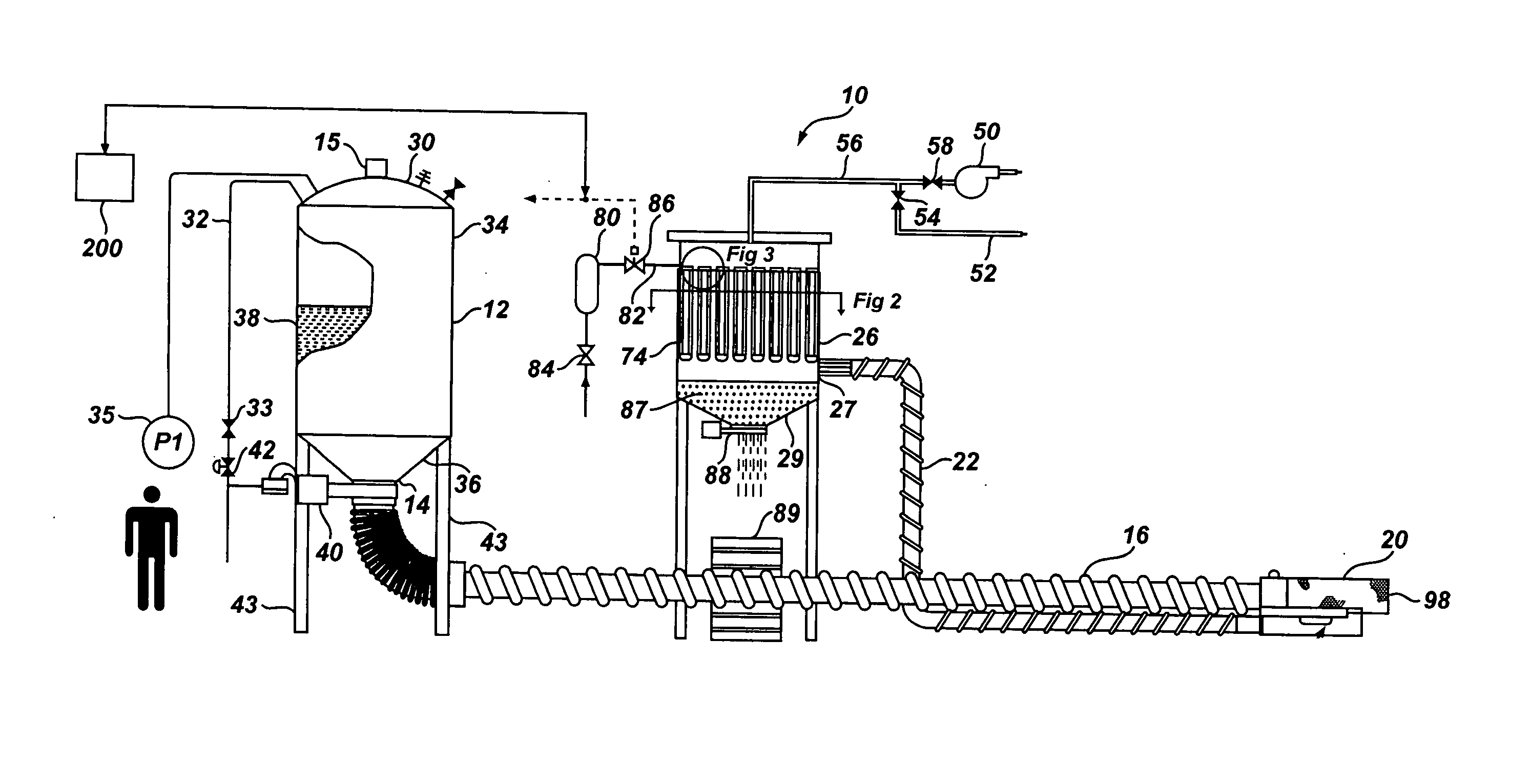 System for delivering solid particulate matter for loading