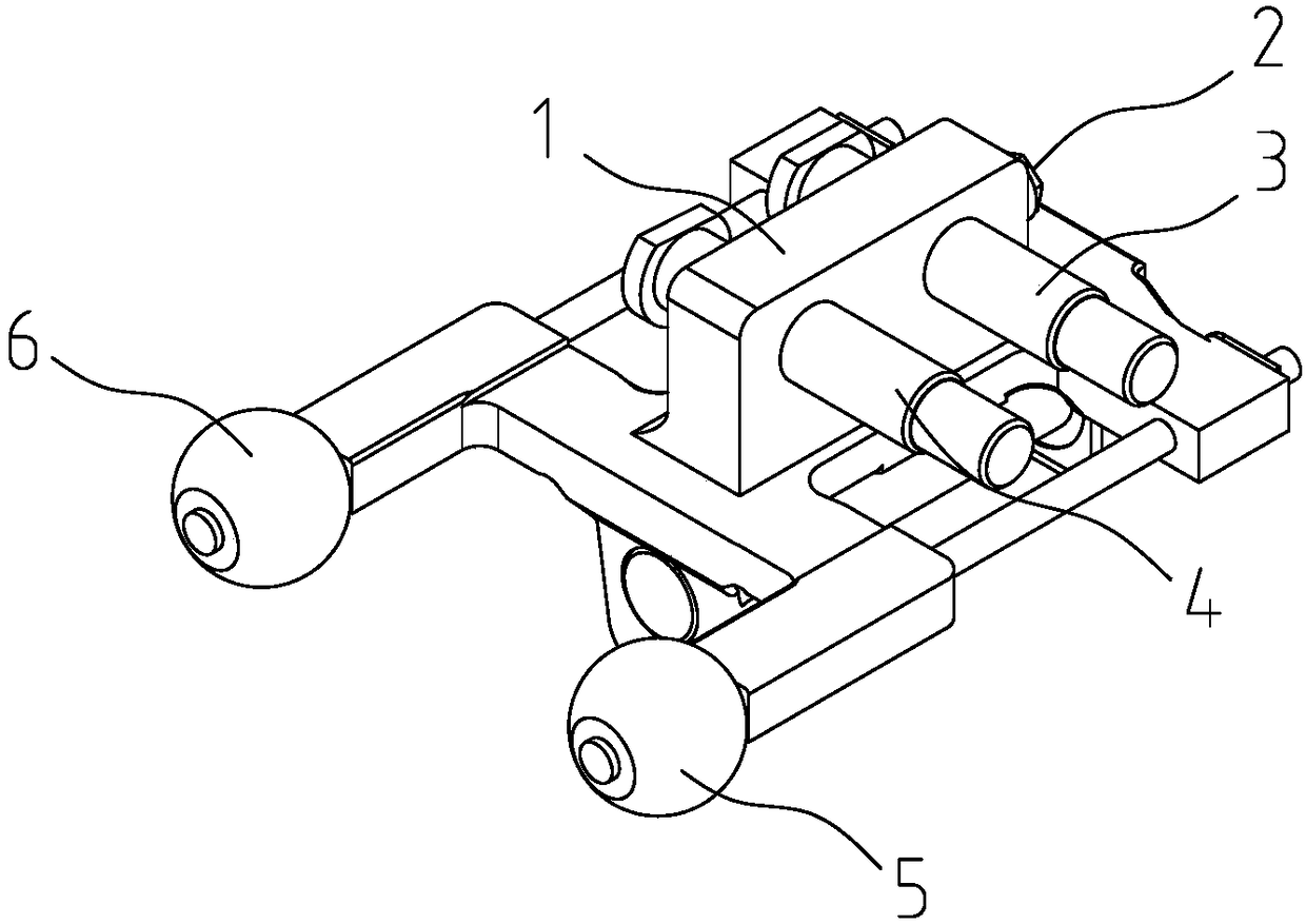 Rigid following mechanism and brake clamp unit for variable-gauge bogie