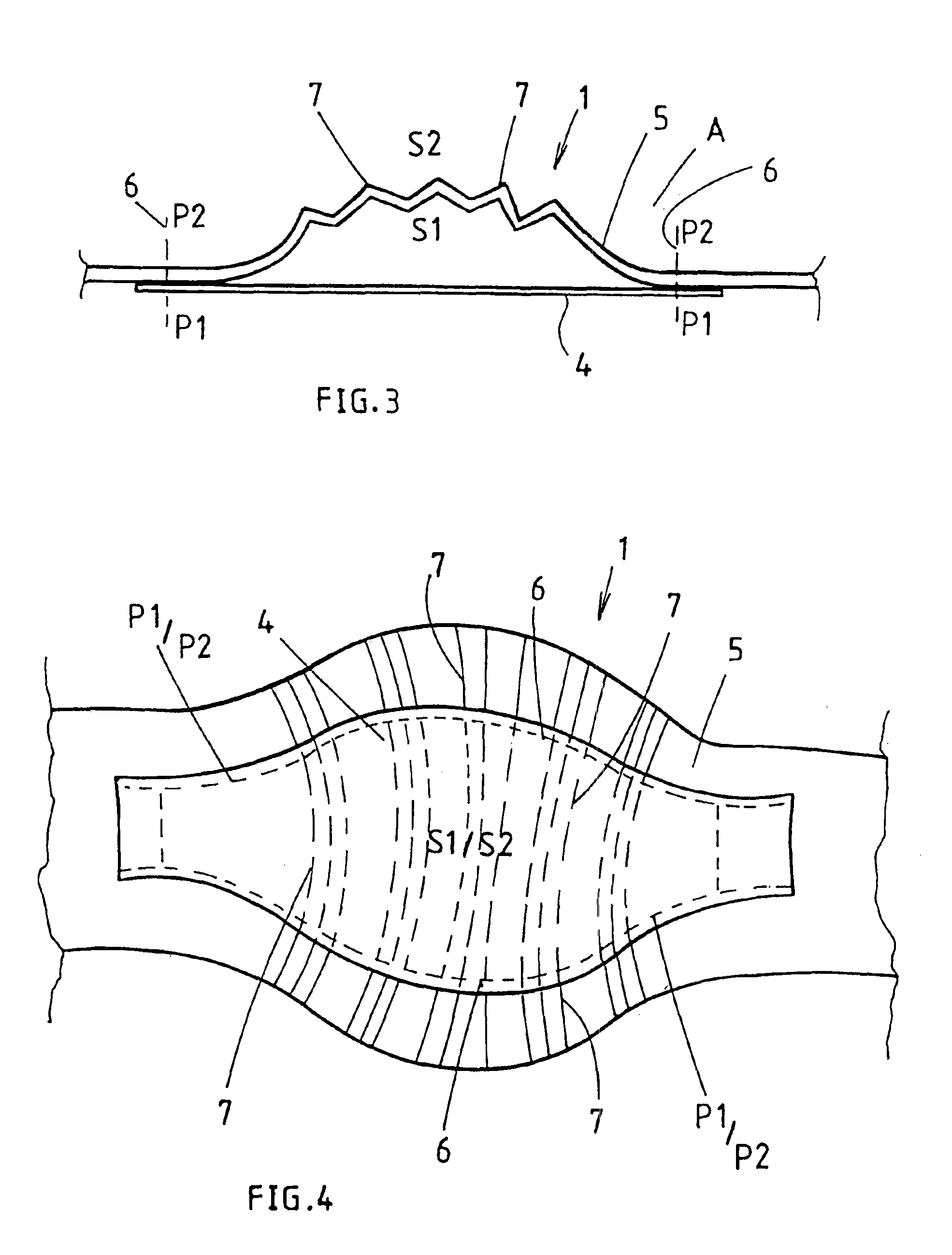 Water sports garment having a multi-layered zone