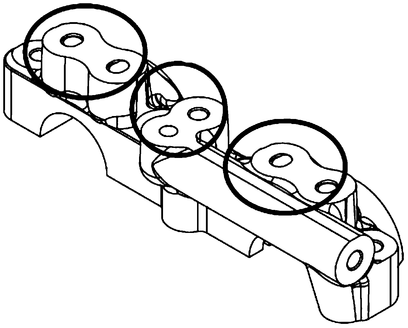 Inner venting structure of pressure casting die of front bearing cap of ultra-low speed pressure casting cam shaft