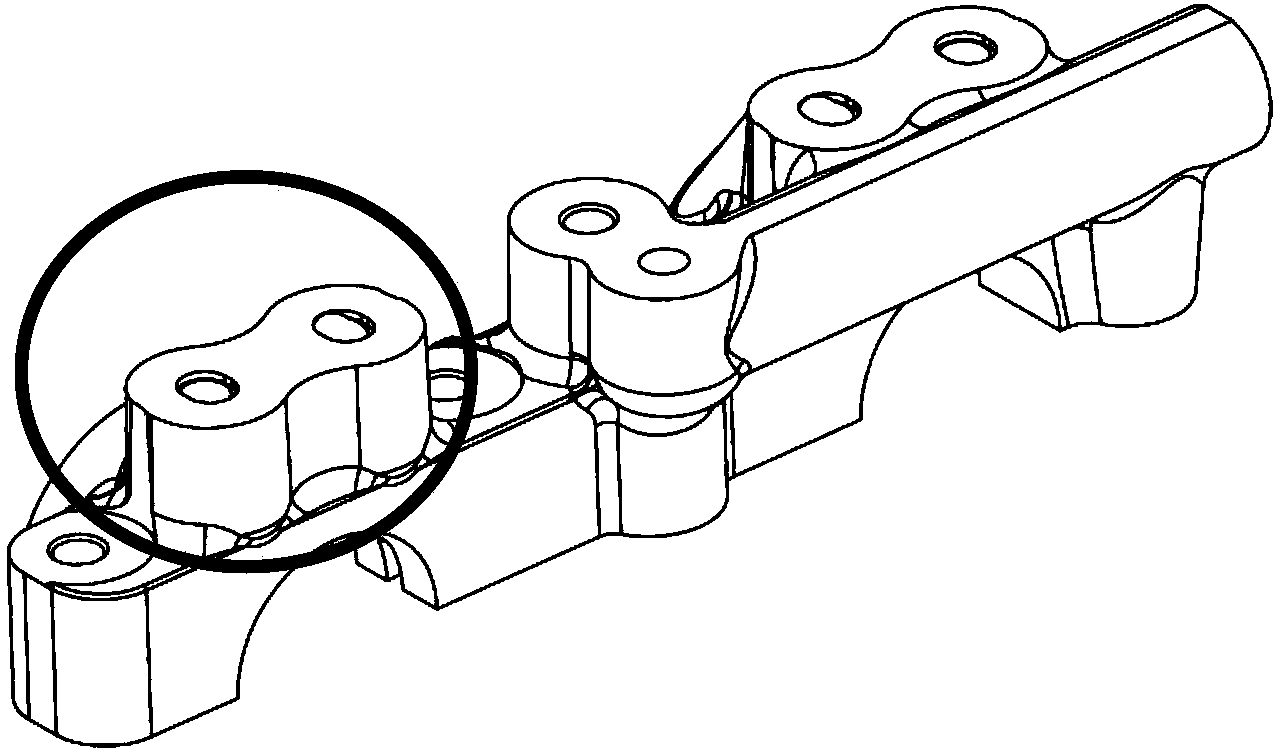 Inner venting structure of pressure casting die of front bearing cap of ultra-low speed pressure casting cam shaft