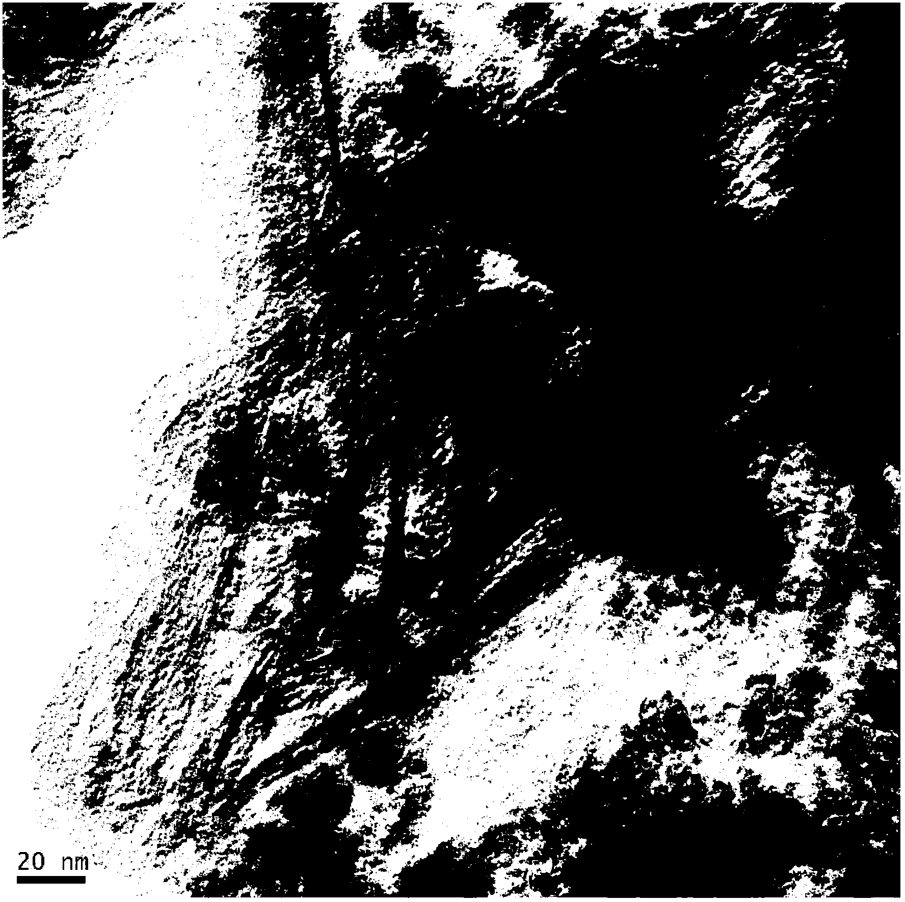 Method for preparing transmission electron microscope sample of rust layer powder test sample