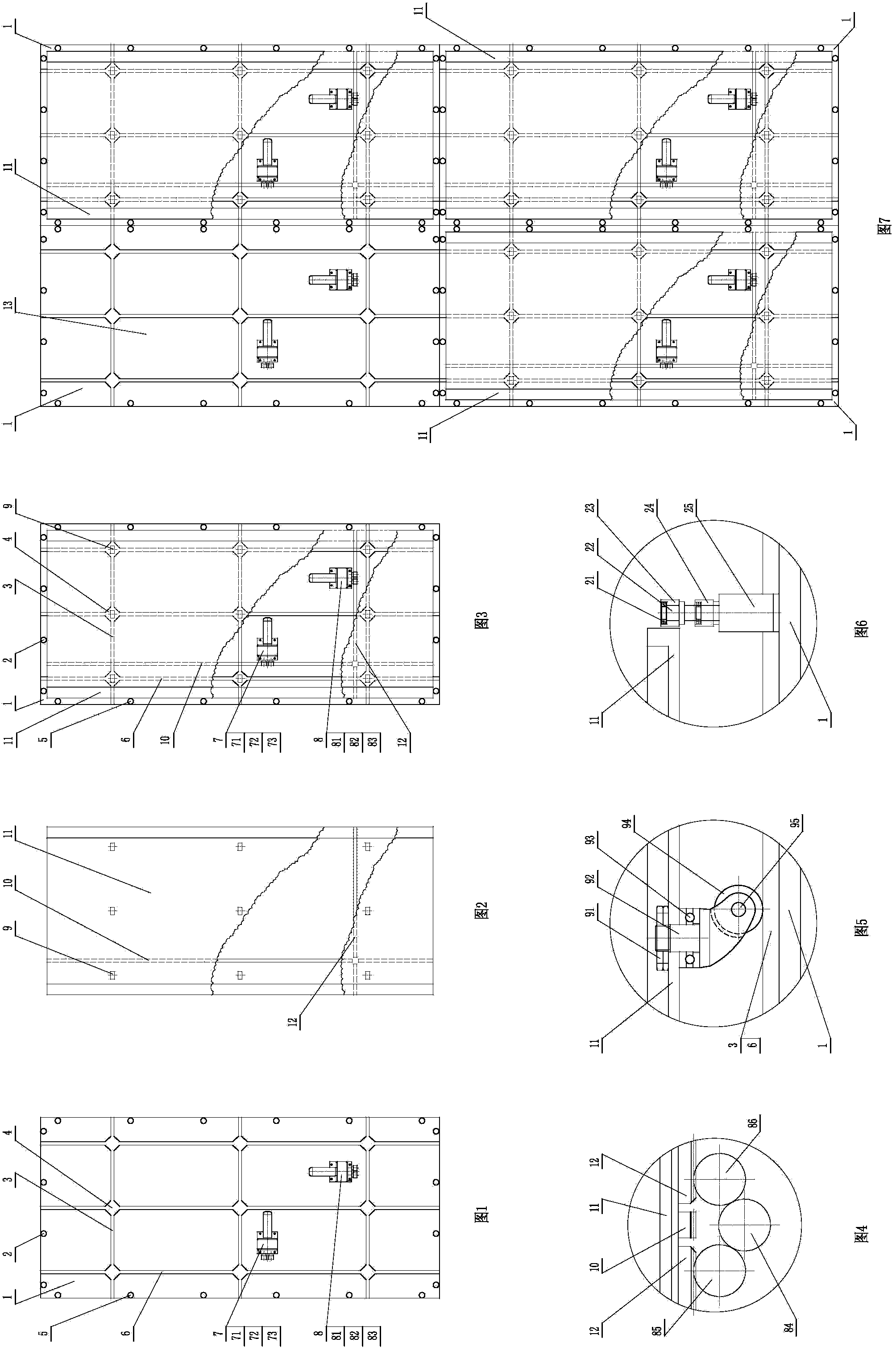 Car contained panel plane longitudinal and transverse moving system