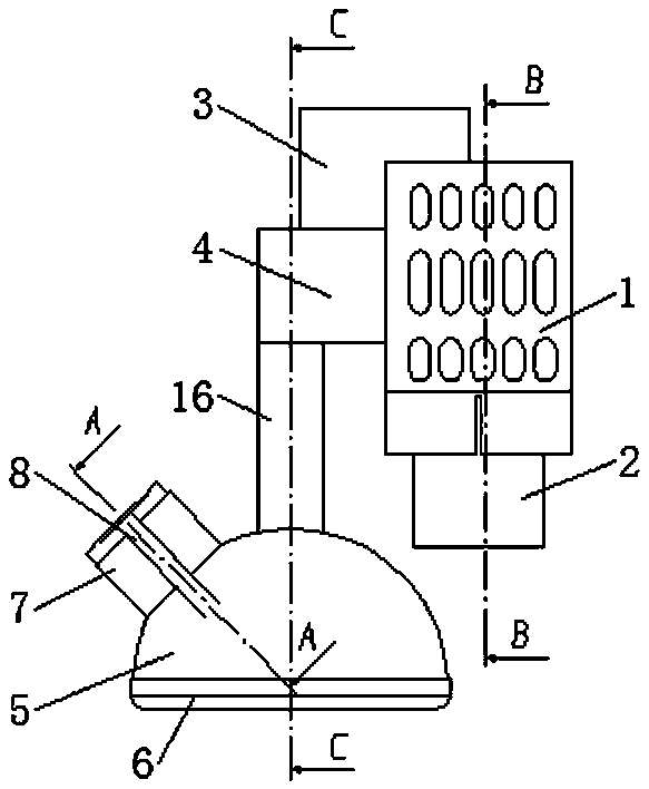 Dust recovery treatment device in process of aluminum profile processing