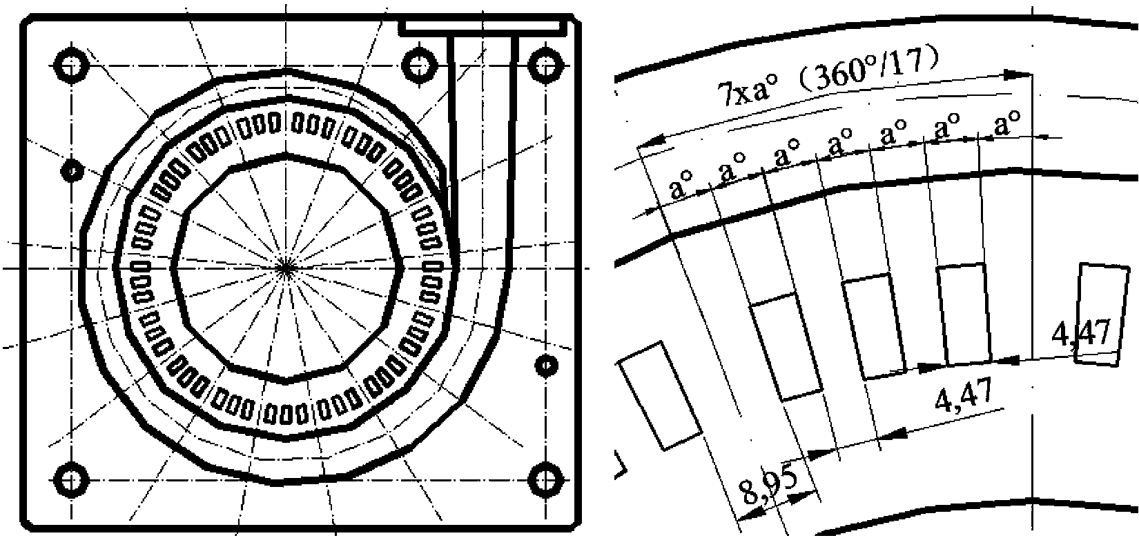 Processing method for radial slot cartridge receiver