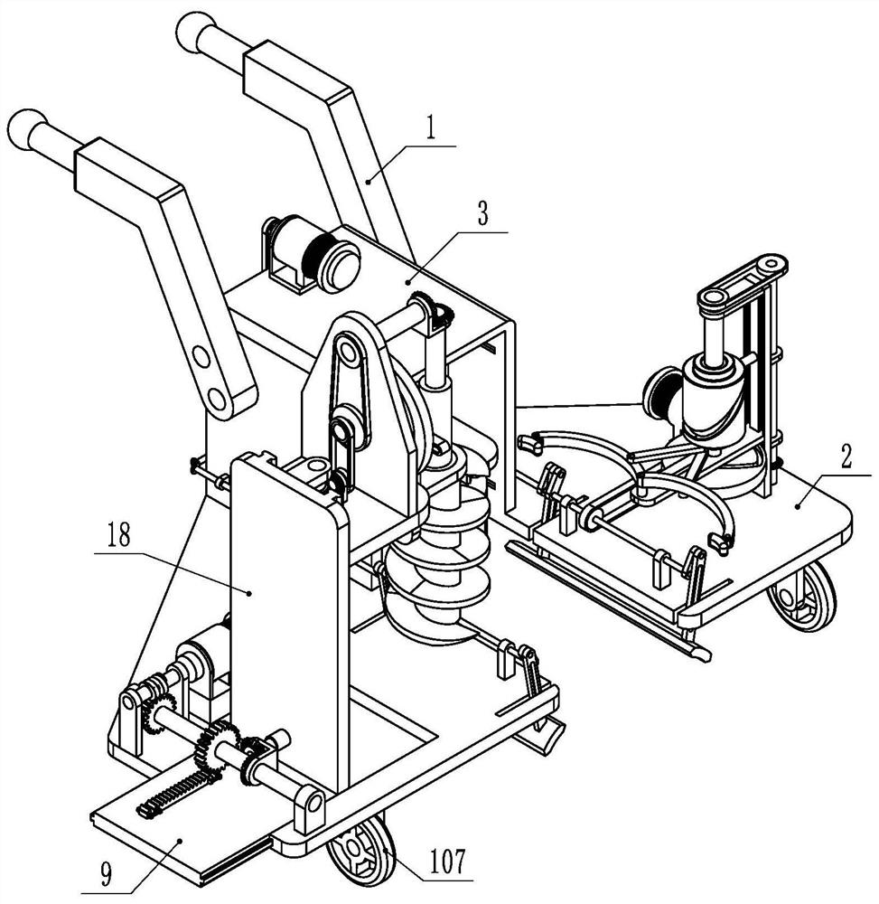 Forestry sapling planting bending righting device