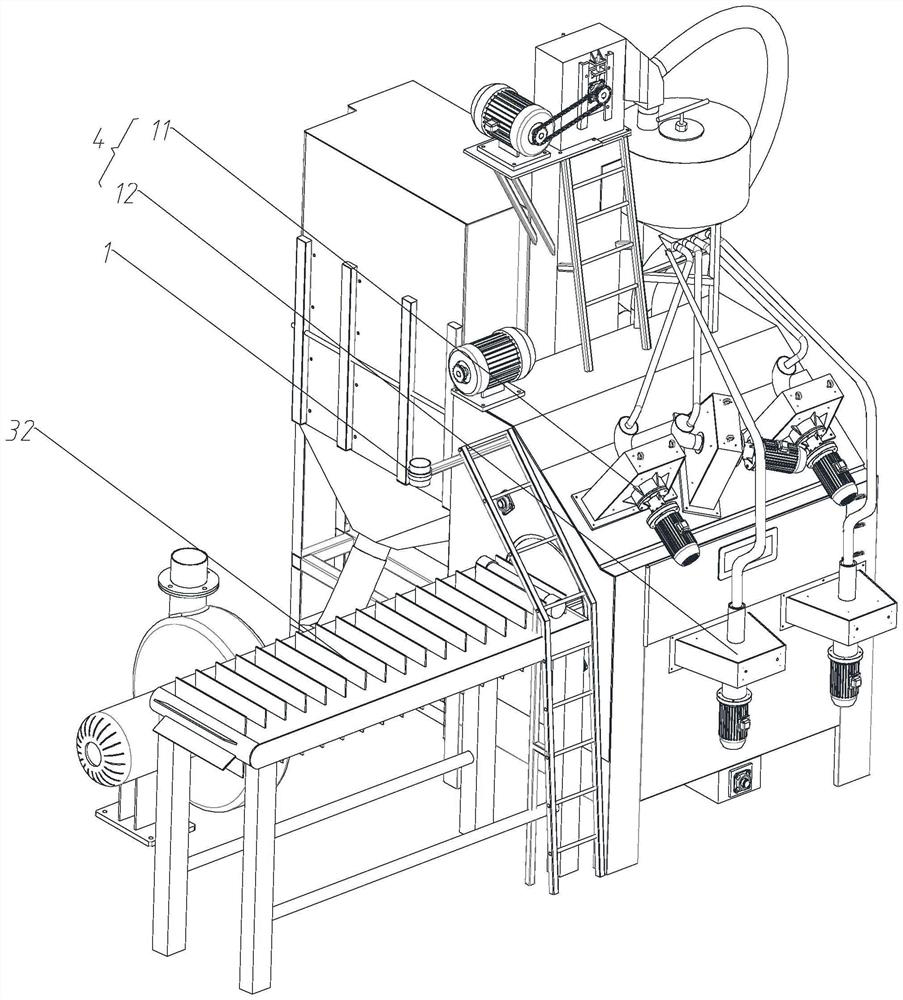 Crawler-type shot blasting machine capable of automatically feeding and shot blasting method