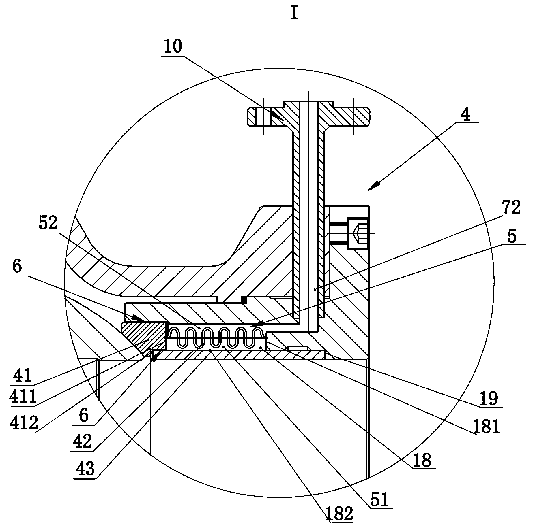 Four-way ball valve used for high-temperature easily-coking medium