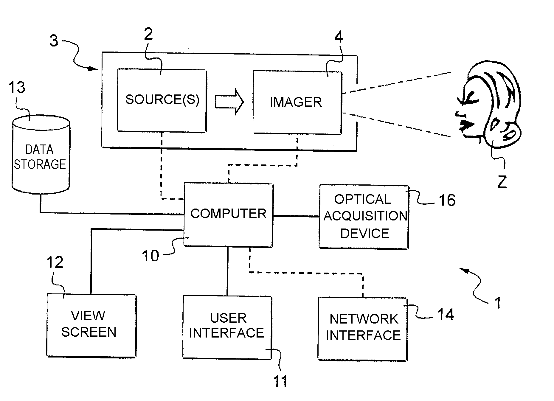 Cosmetic treatment method including the projection of an image onto the zone to be treated