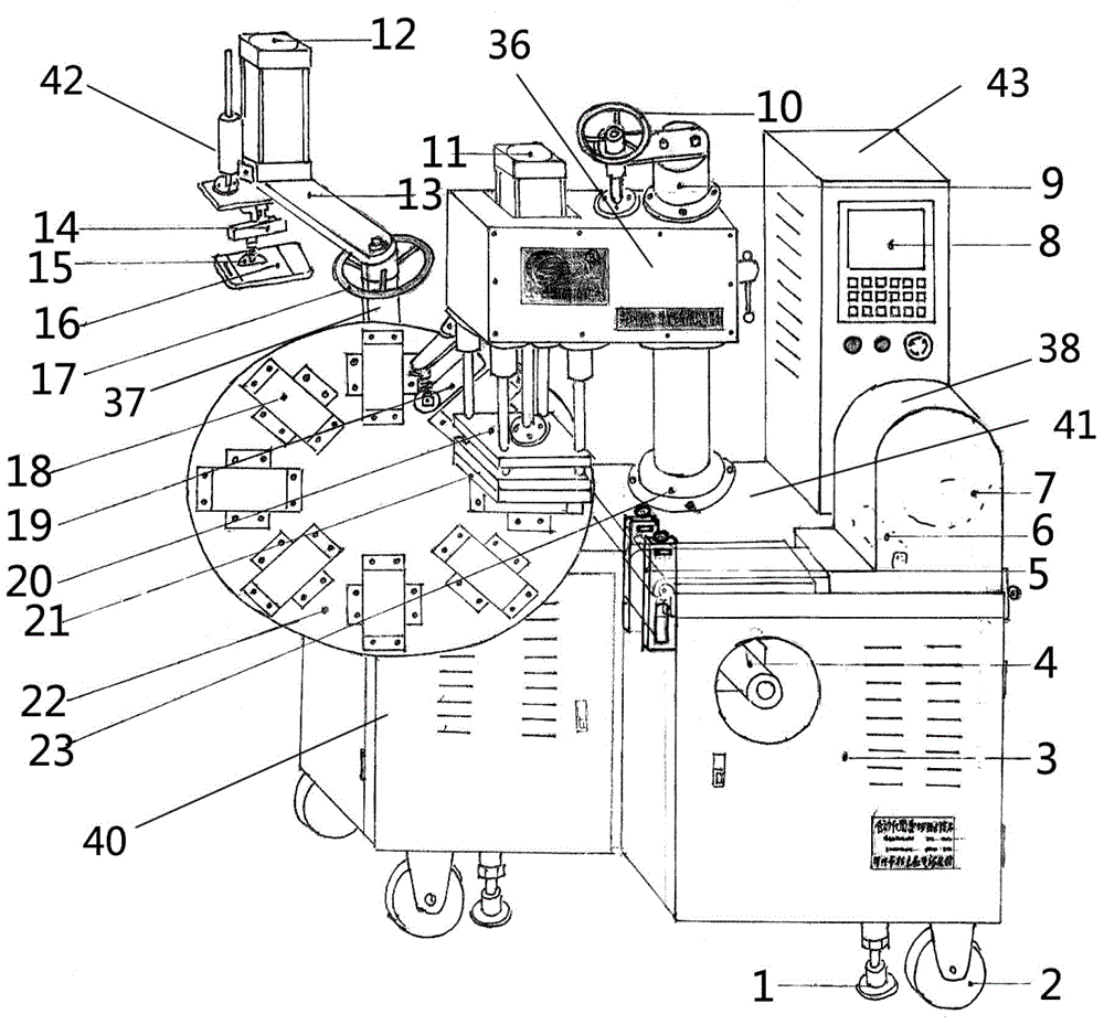 A fully automatic vacuum protective film labeling machine