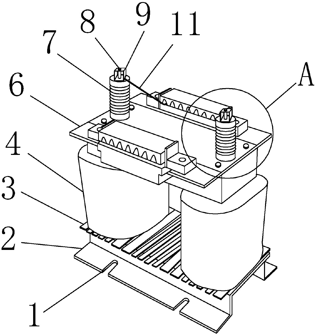 Insulation device on high-tension coil of dry-type transformer