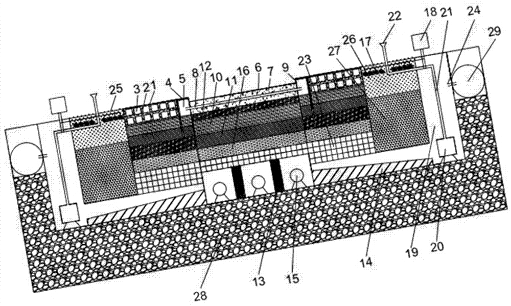 Filtering, purifying, collecting and drainage system for urban roads