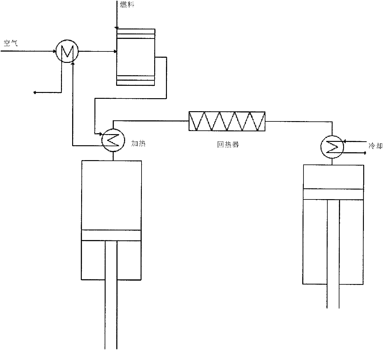 External combustion type engine and working principle thereof