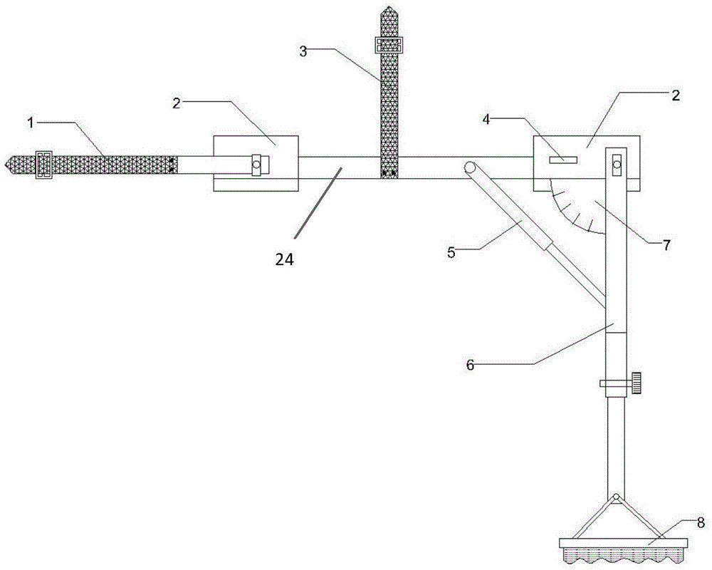 A wood micro-drill resistance meter fixing bracket device for on-site detection of ancient building wooden components