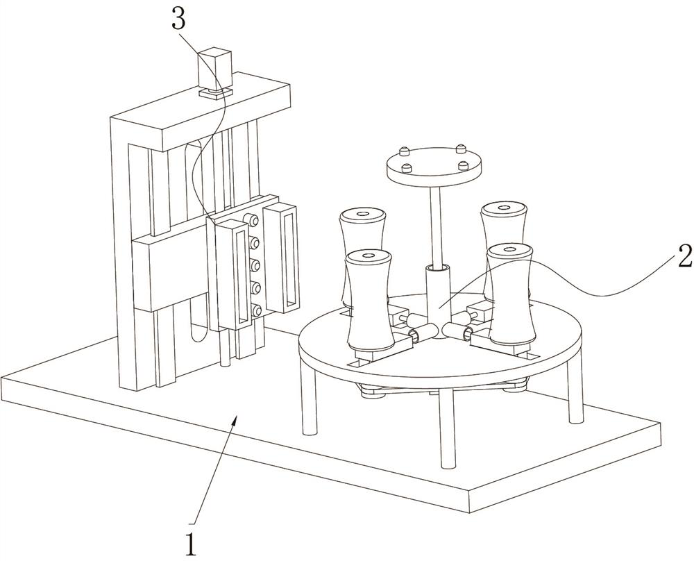 Spraying device for hub production