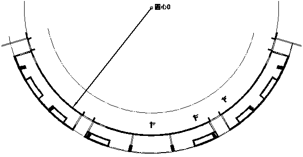 Space positioning control method of reverse arc wall template