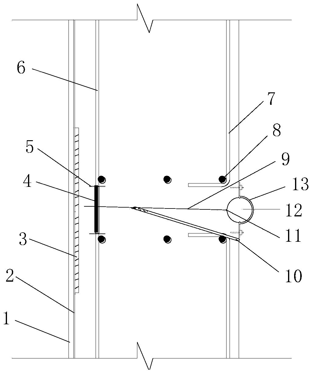 Induced joint structure for basement joint control and construction method