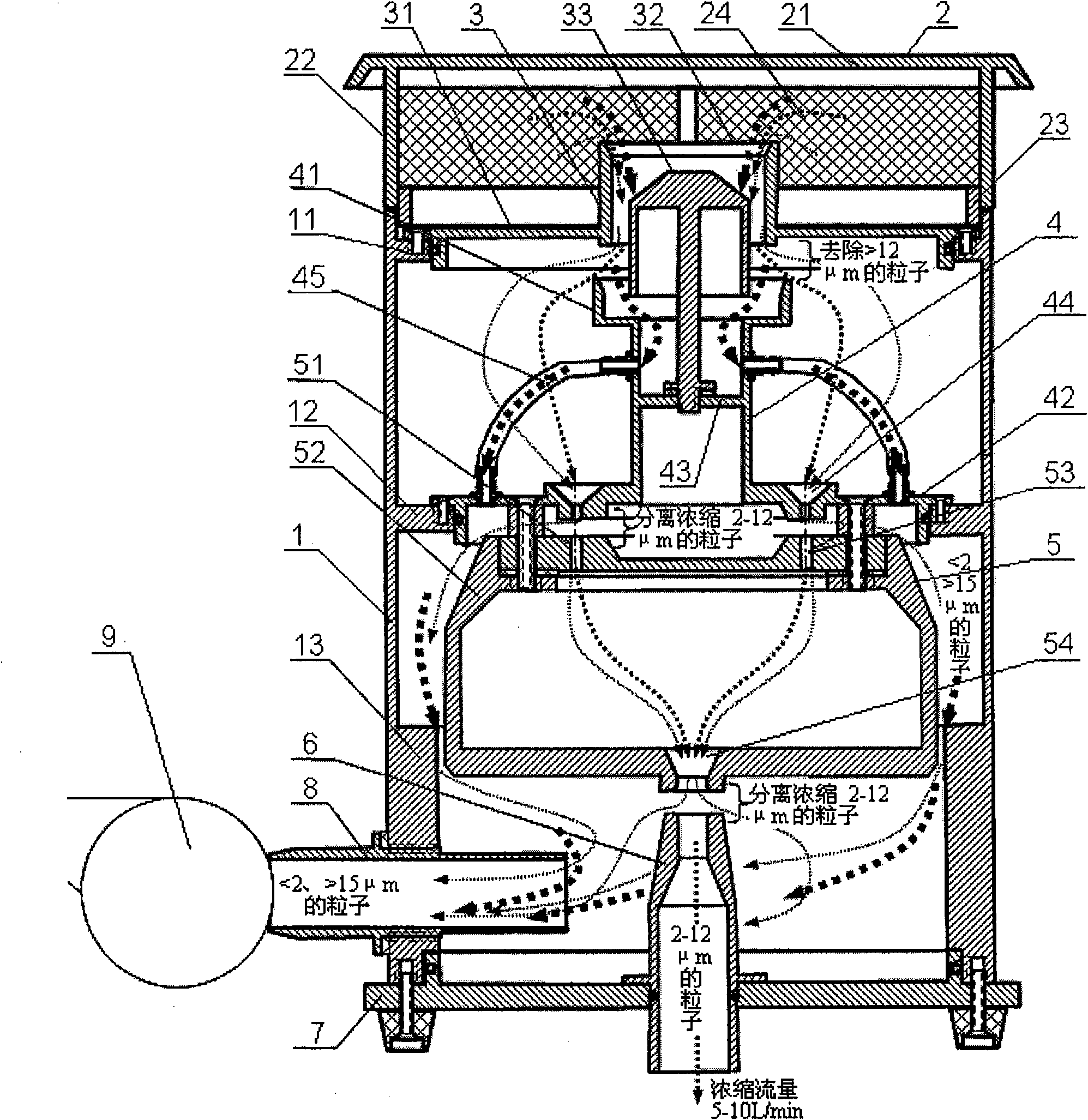 Aerosol virtual impact concentrating separator