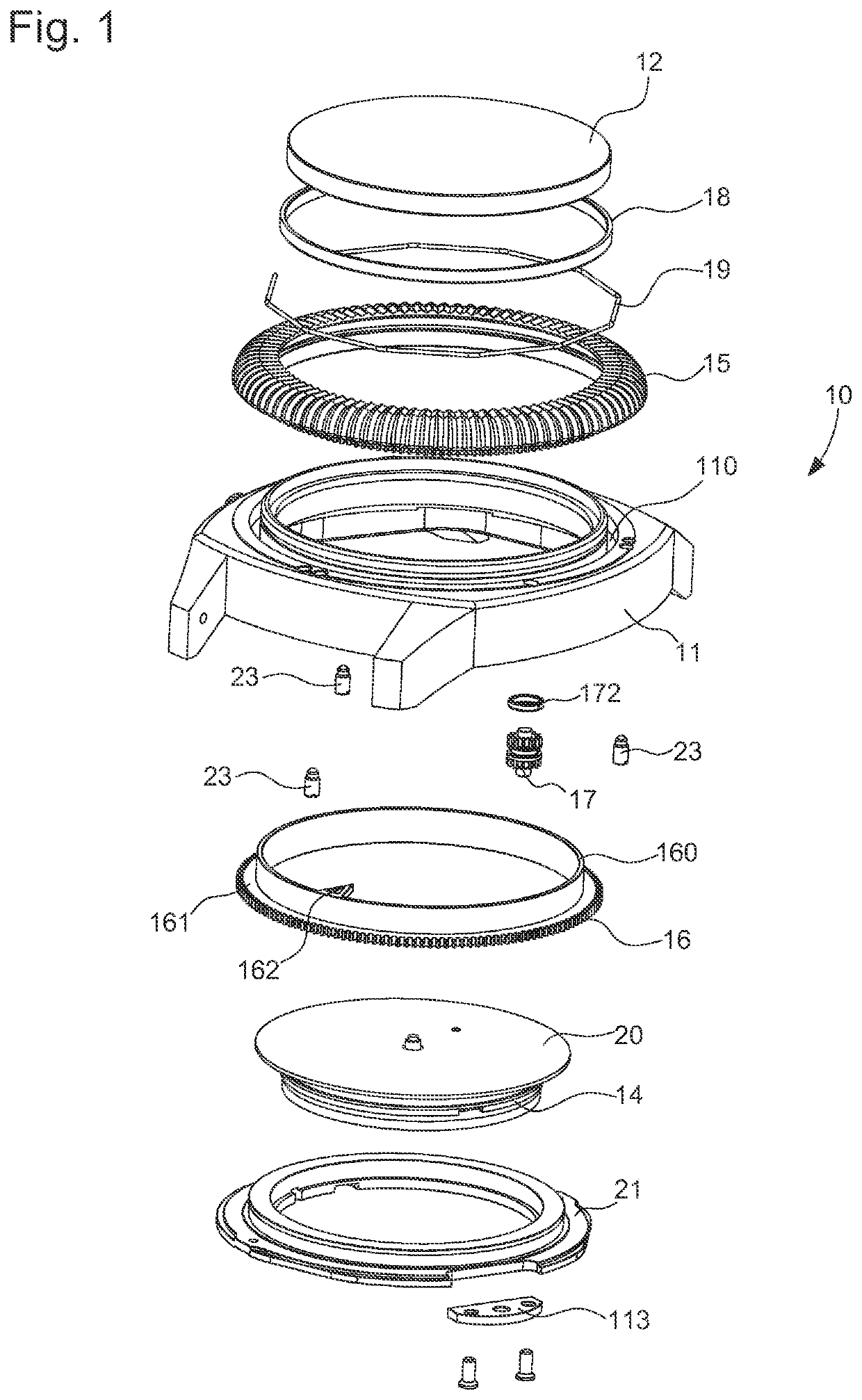 Watch case comprising a mechanism for actuating a moving indicator