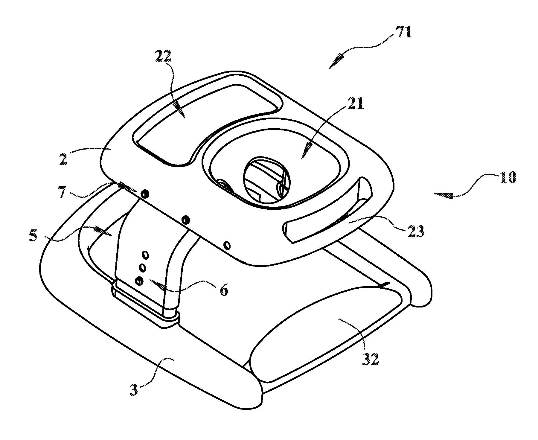 Baby walker with a use-transferable upper tray