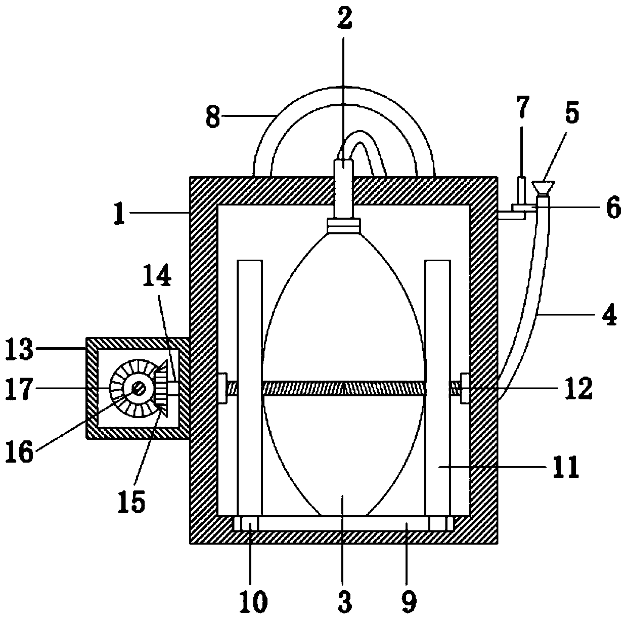 Cavity sterilizing device used for surgical operation