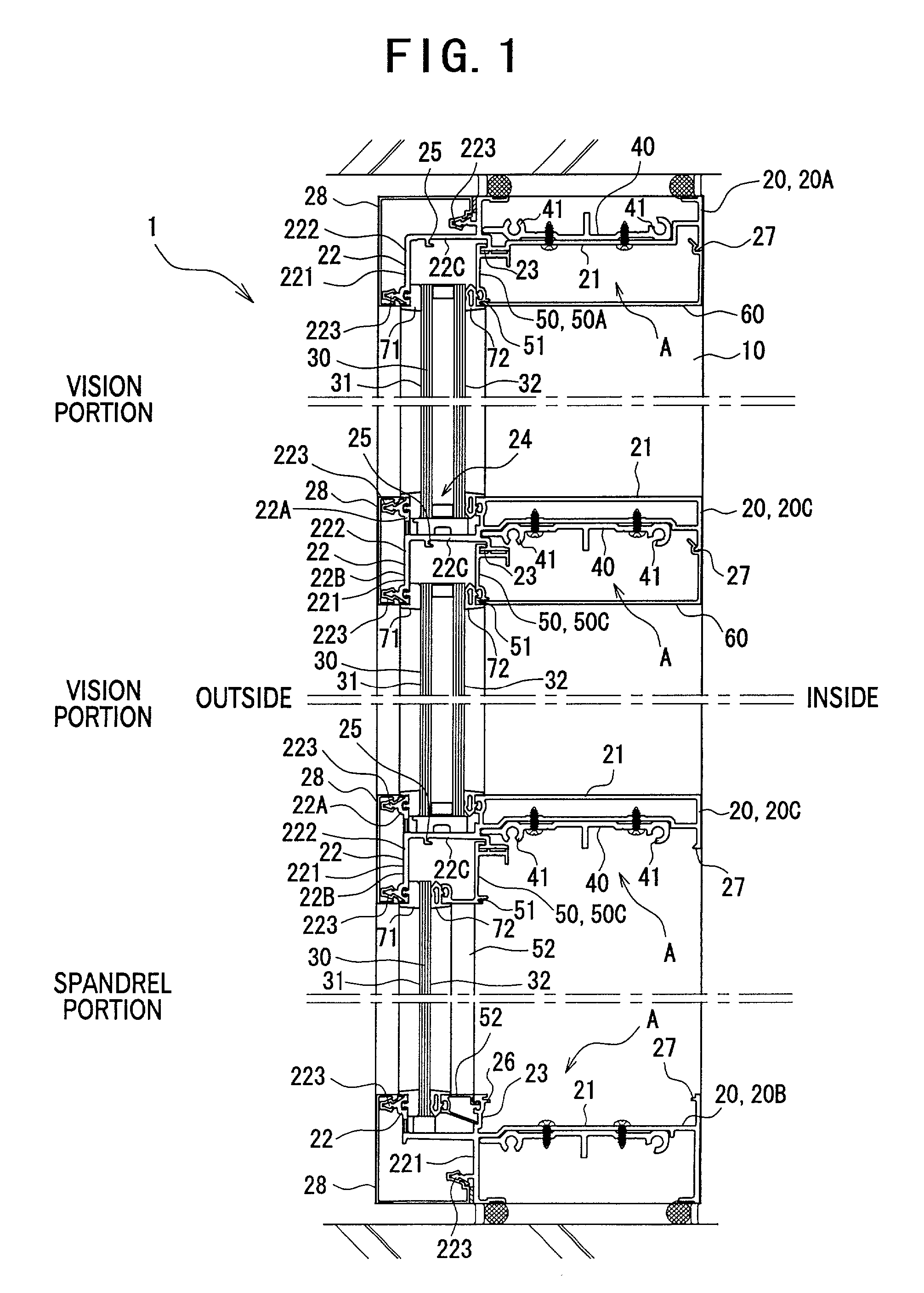 Wall structure of building