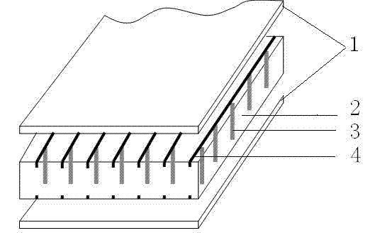 Z-direction enhanced underwater sound absorption sandwich composite material and preparation method for same