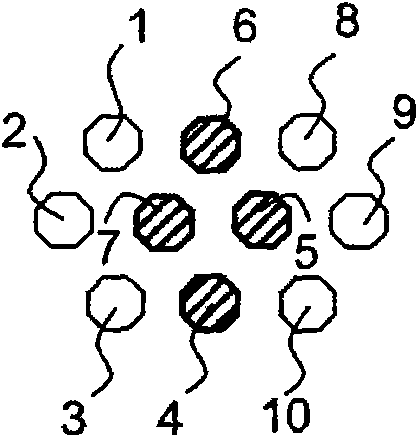 Antenna with shared sources and process for manufacturing multi-beam antenna with shared sources