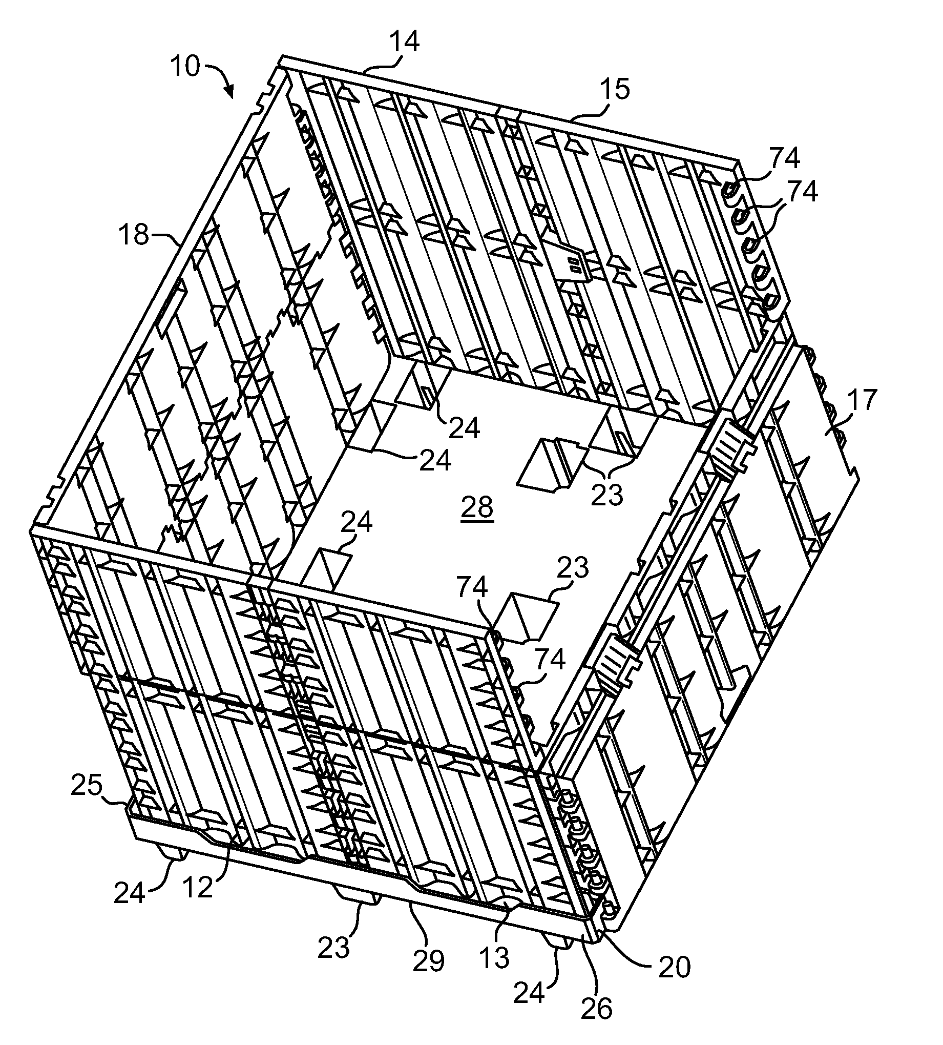 Collapsible plastic container