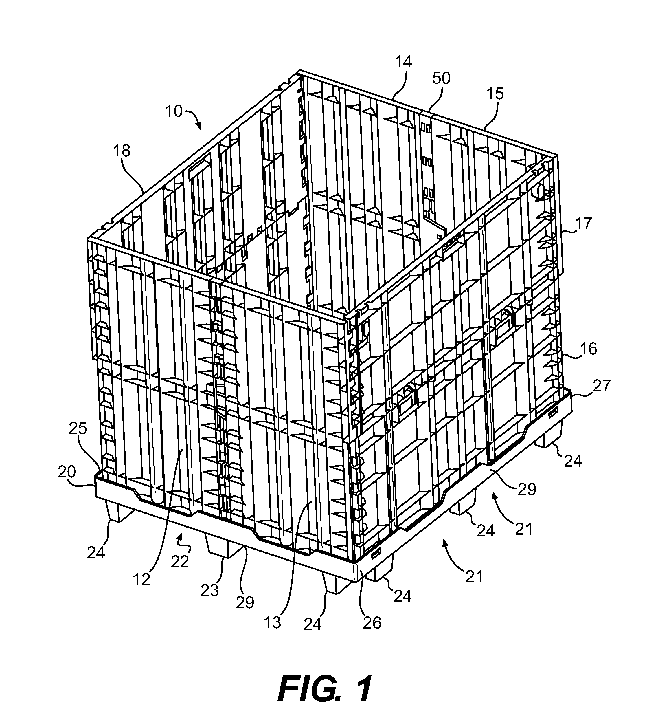 Collapsible plastic container