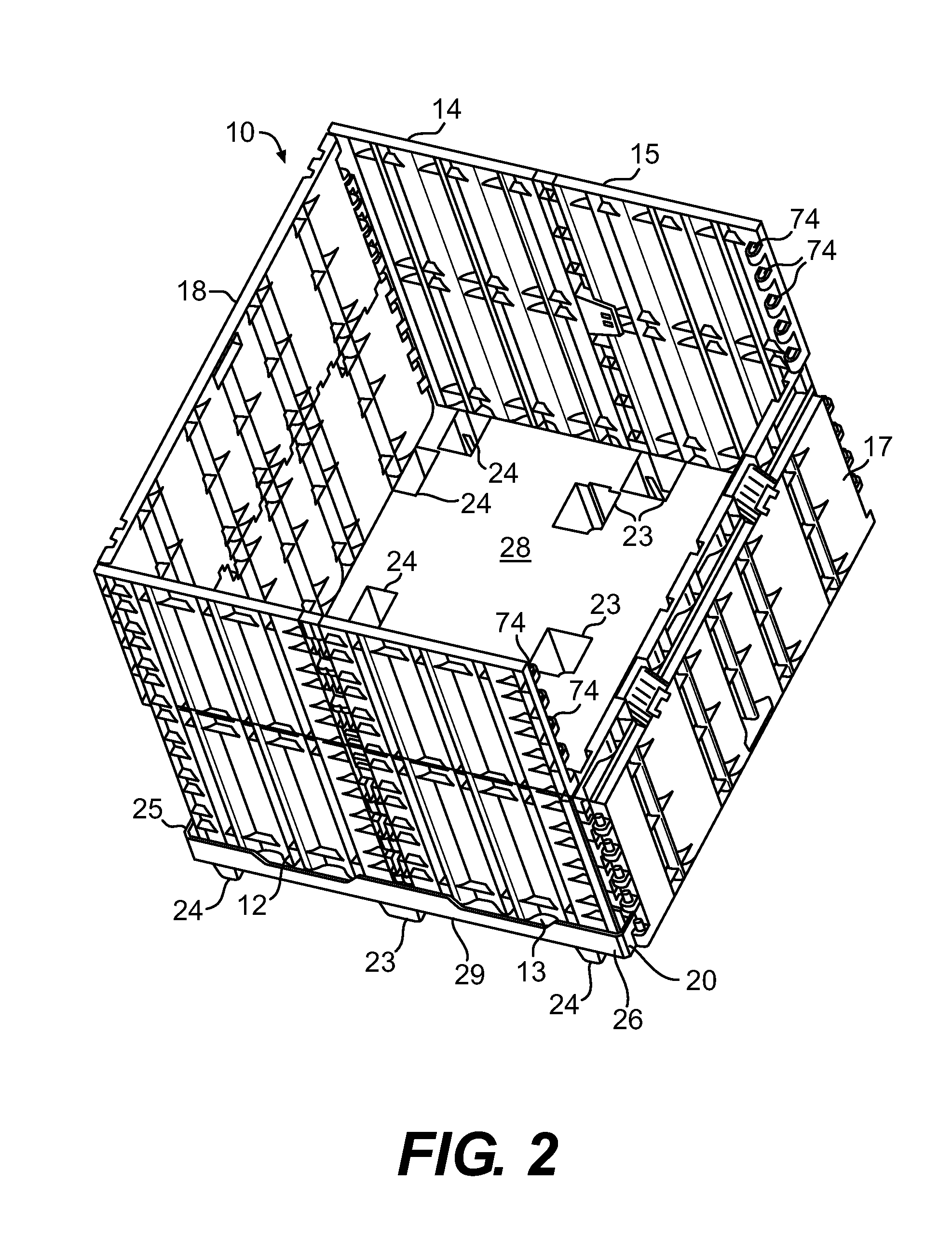 Collapsible plastic container