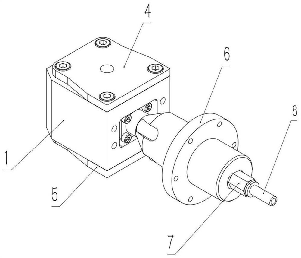 Asymmetric air bearing for built-in pitching mechanism