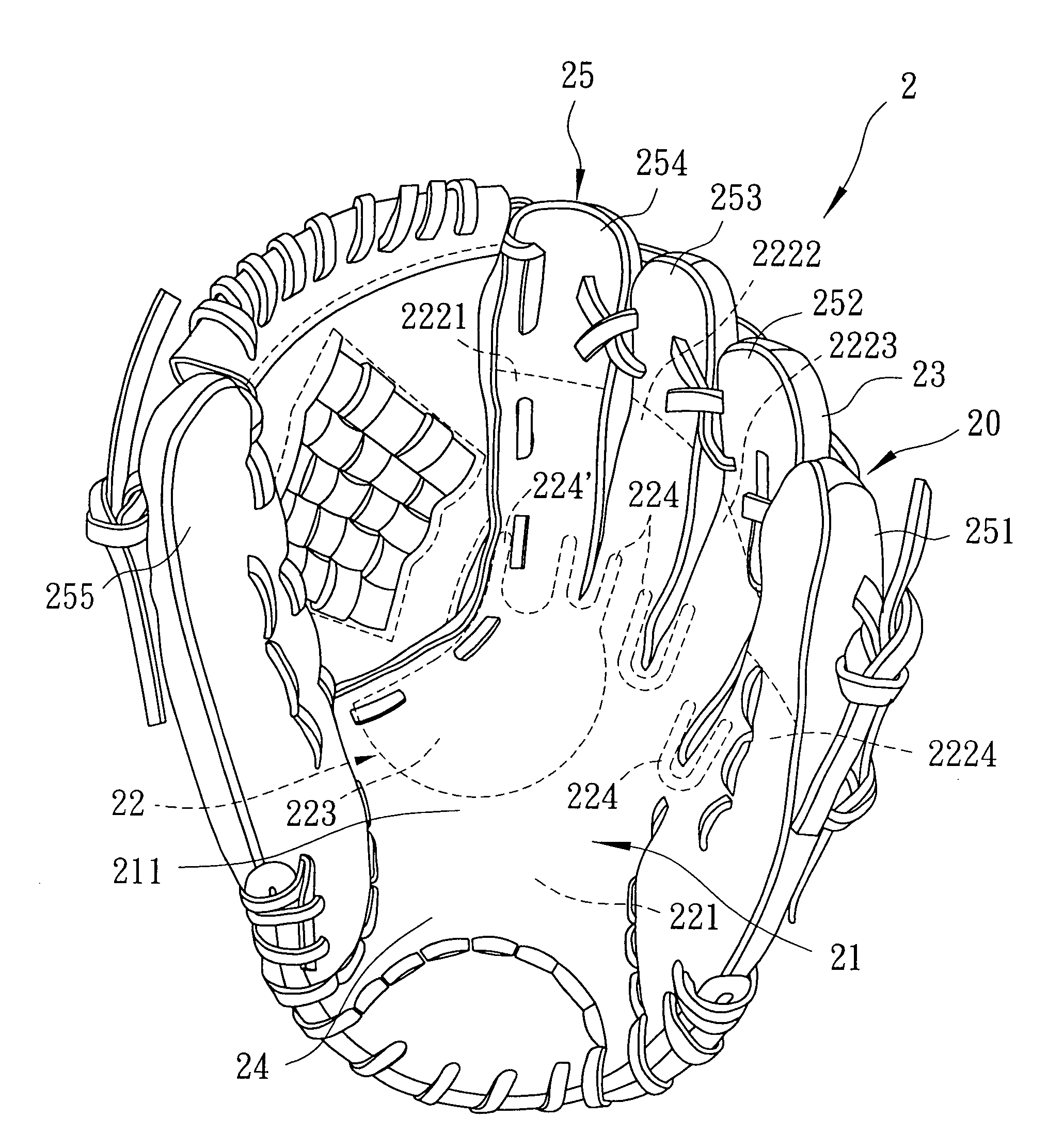 Baseball glove having a palm section provided with a cushion sheet