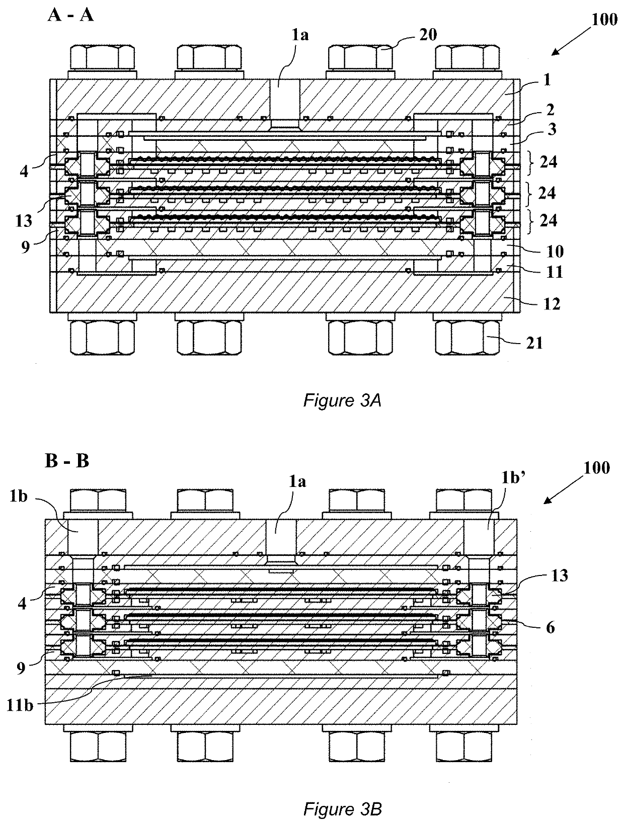 Modular electrolyzer unit to generate gaseous hydrogen at high pressure and with high purity