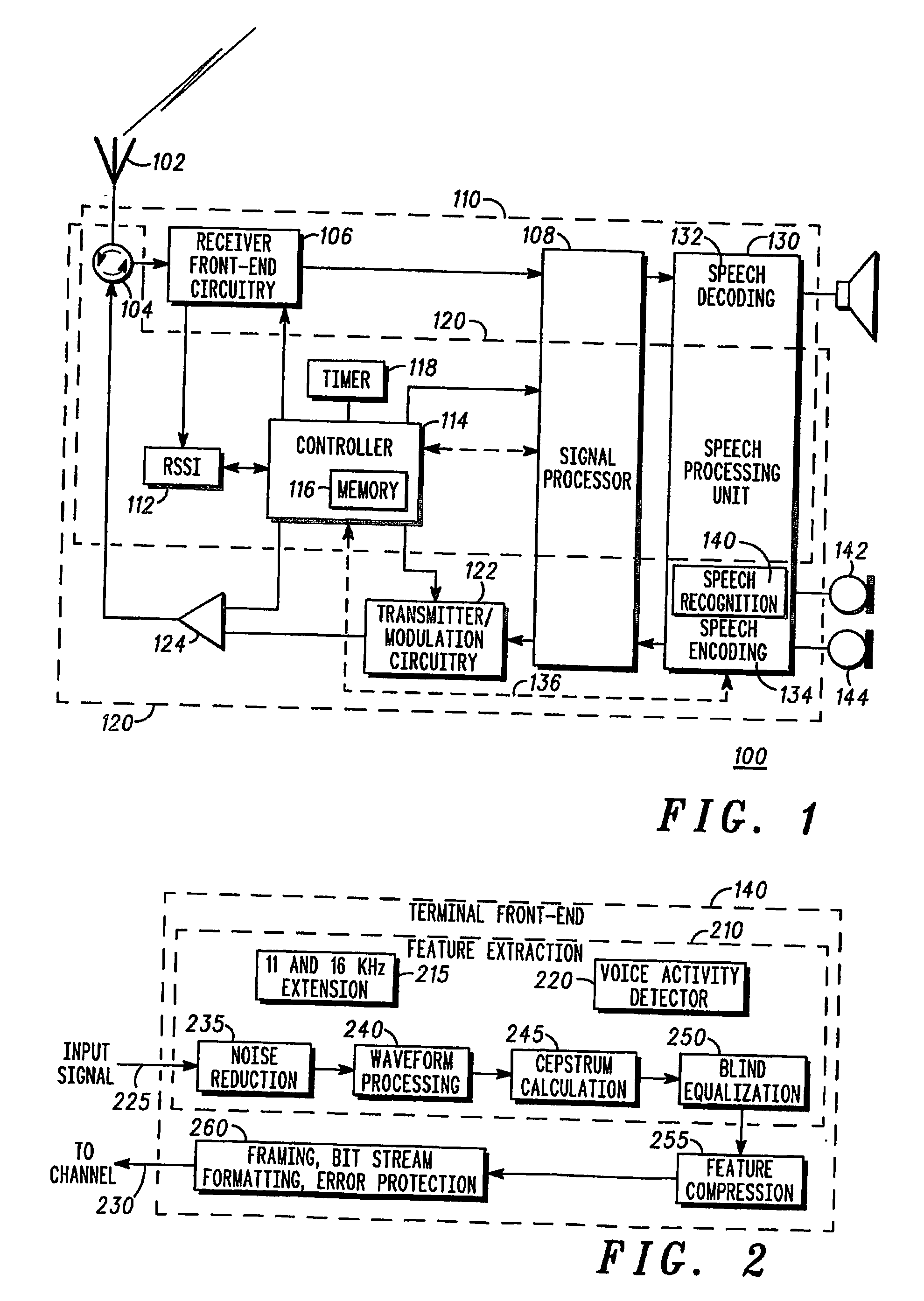 Estimation of noise in a speech signal