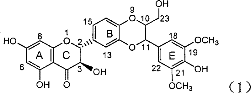 Application of flavone lignan to preparing medicaments for treating virus B hepatitis