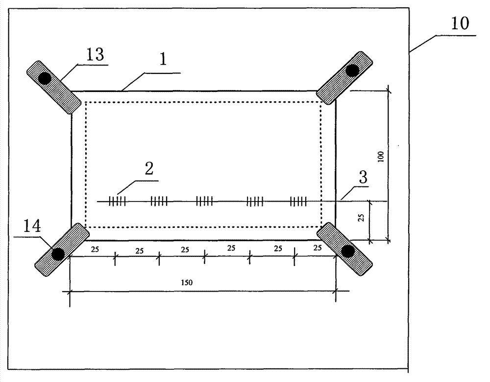 Detection method and test device for impact damage of composite material laminate