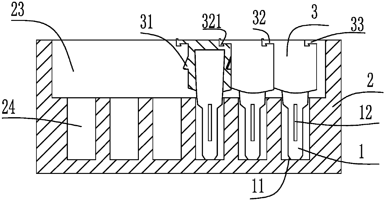 Novel short-circuit structure of test connection terminals of secondary equipment