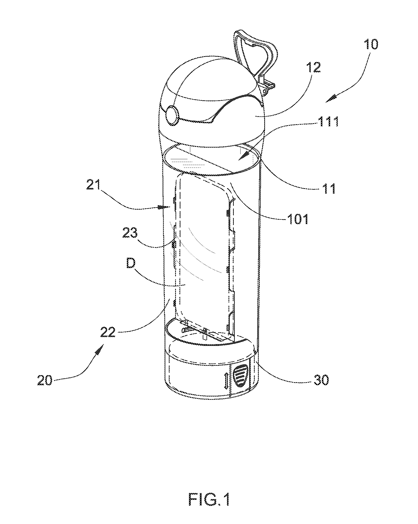 Beverage Bottle with Accessible Station for Portable Electronic Device