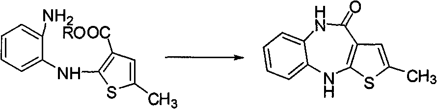 Preparation method of antipsychotic drug olanzapine