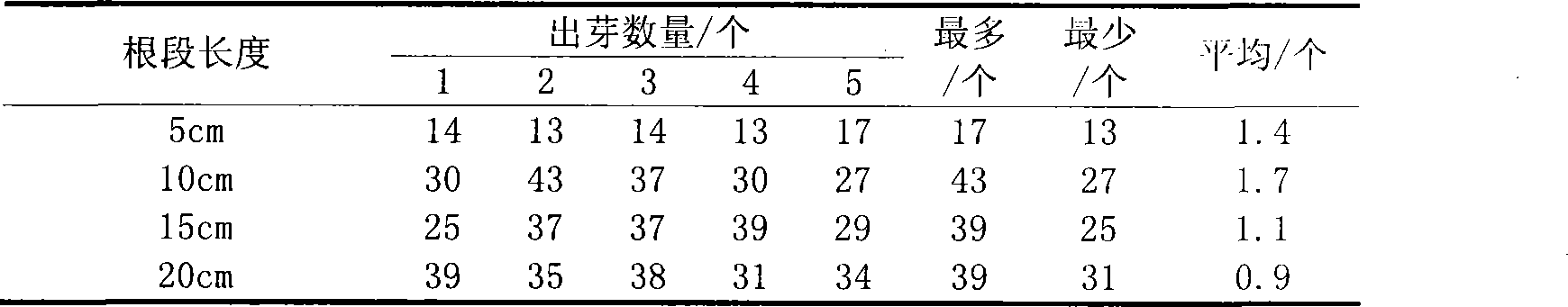 Method for forcing germination epicormic branch cuttage of Catalpa bungei root segment