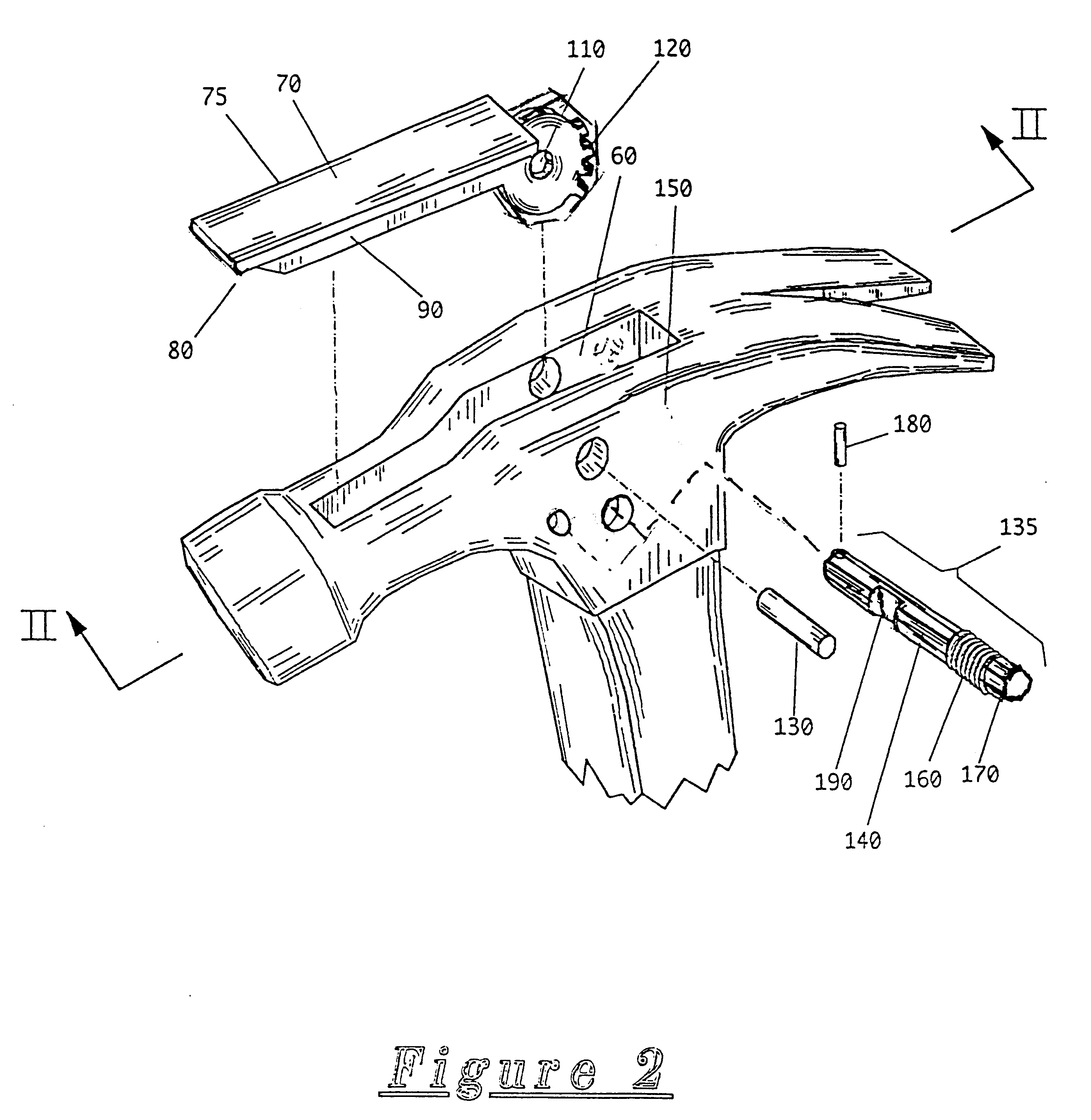 Hammer with integral lever mechanism