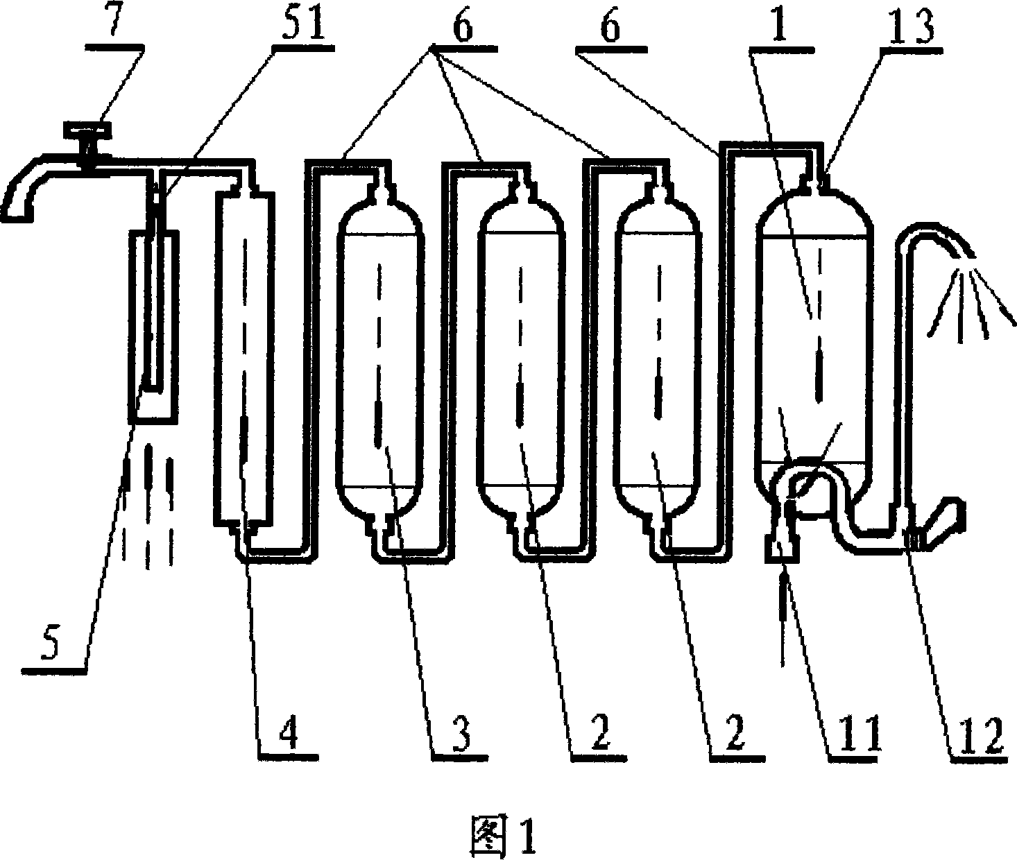 Method and device for preparing magnetization high-oxygen water from tap water