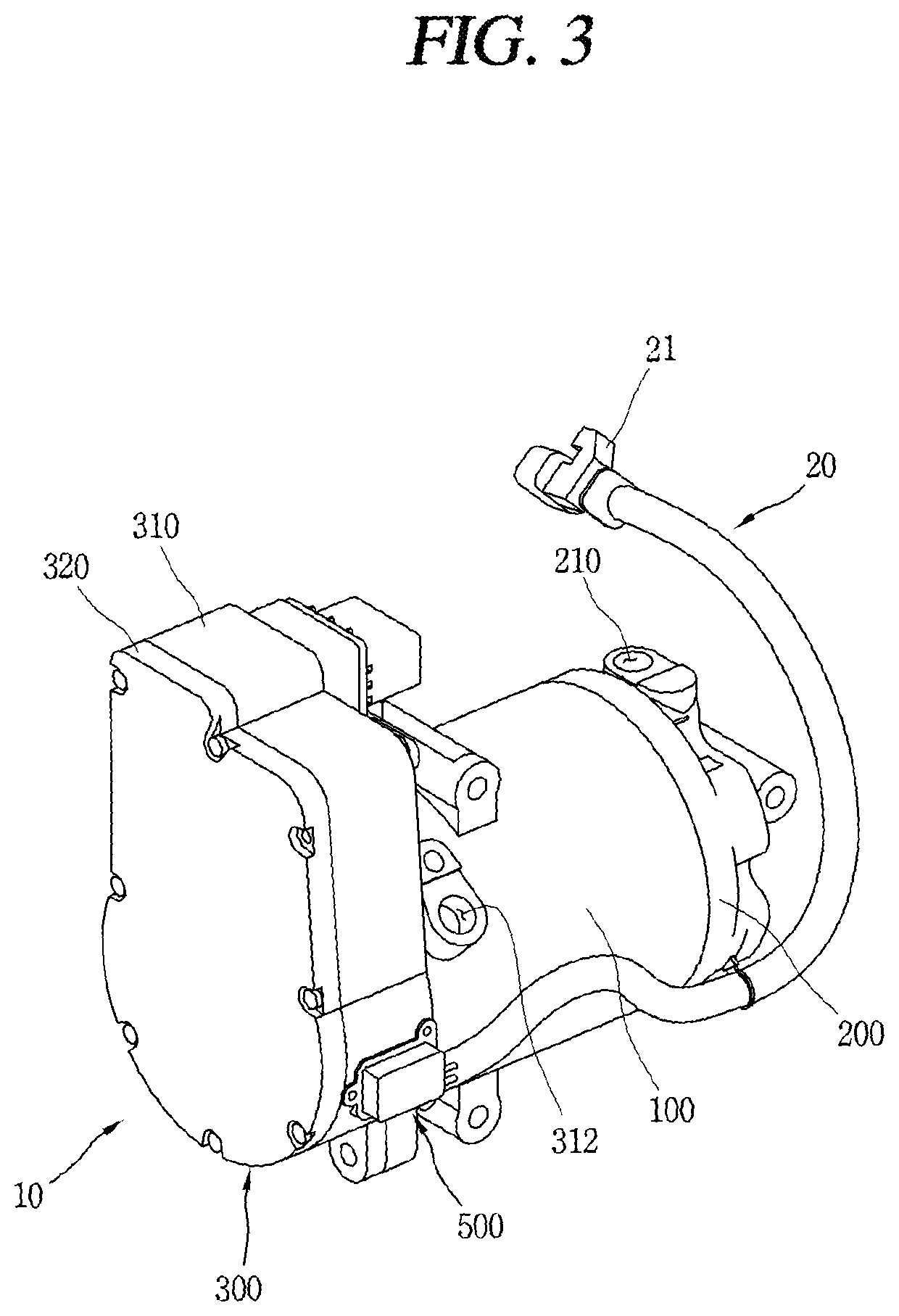 High voltage connector assembly and motor-operated compressor including the same