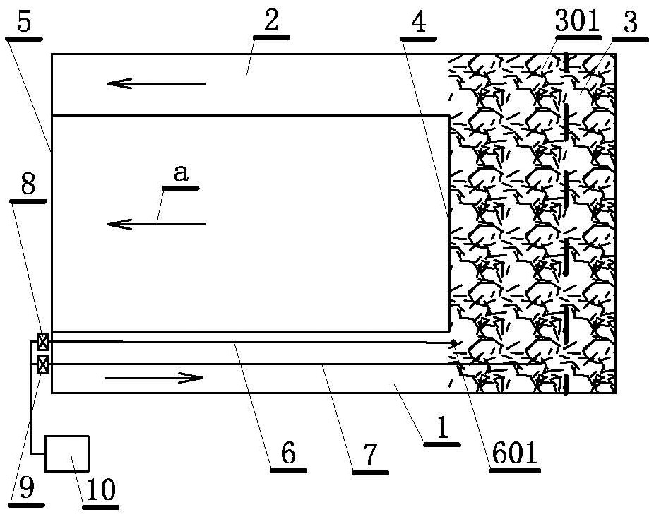 Pre-buried double-pipe stepping type goaf nitrogen injection method