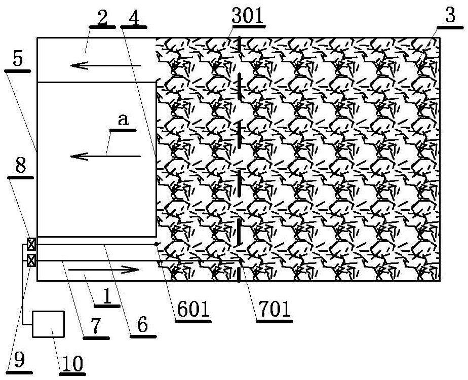 Pre-buried double-pipe stepping type goaf nitrogen injection method