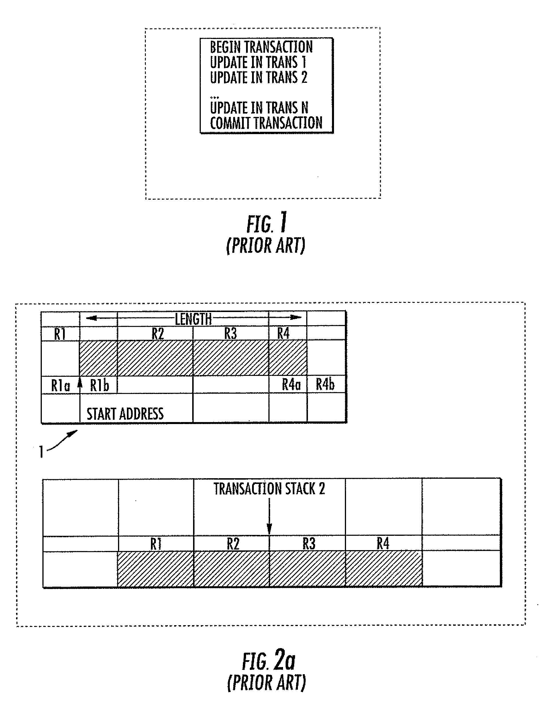 Transaction Method for Managing the Storing of Persistent Data in a Transaction Stack