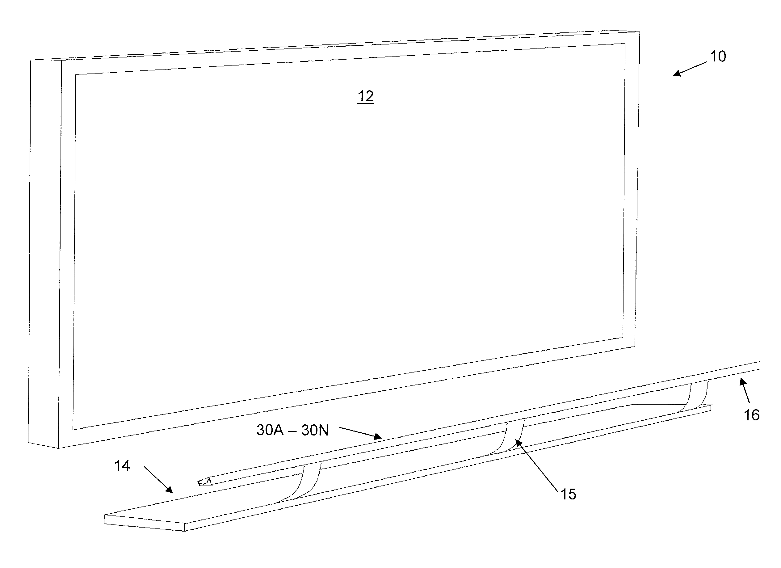 Frontal illumination of a surface using LED lighting