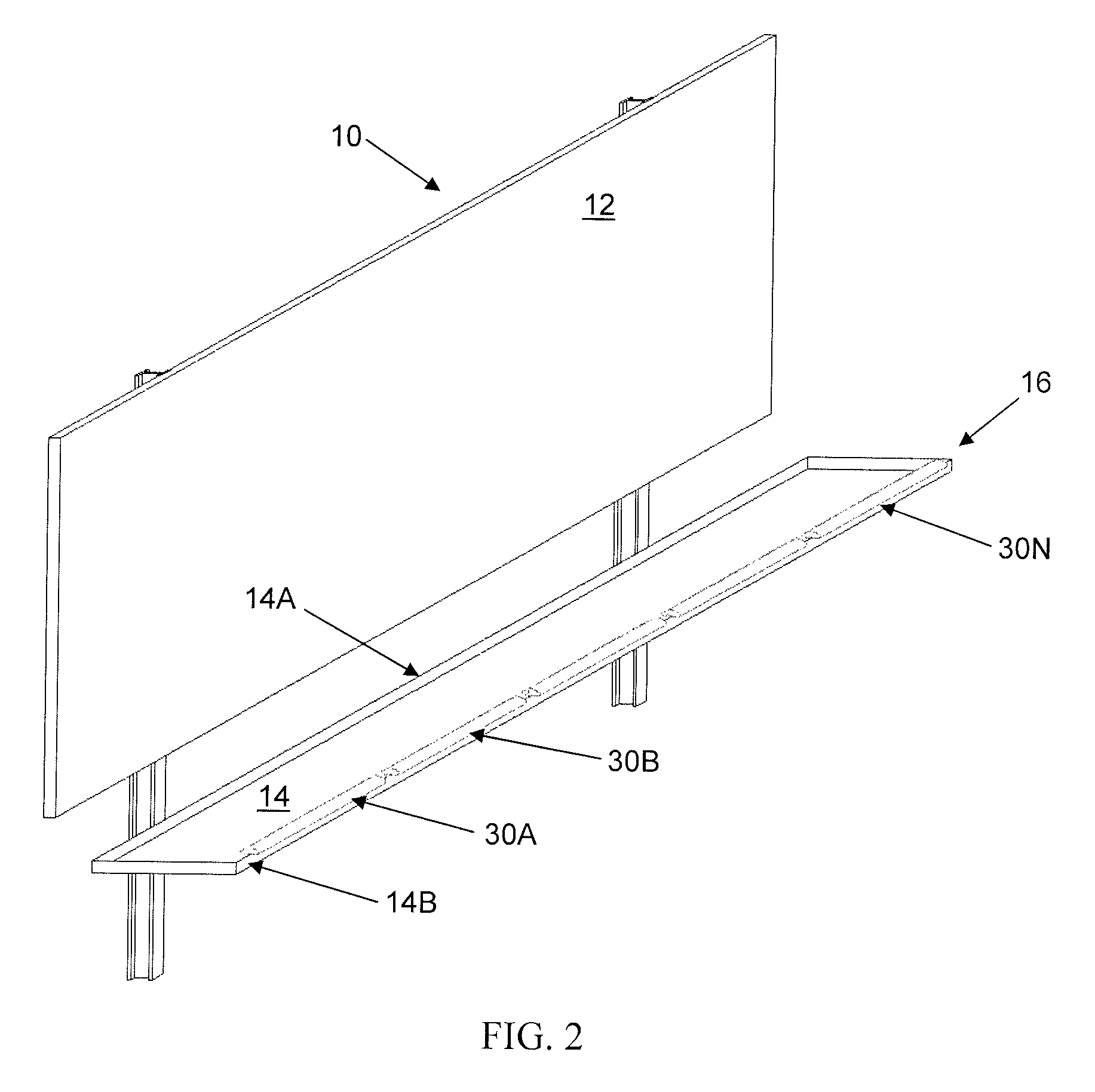 Frontal illumination of a surface using LED lighting