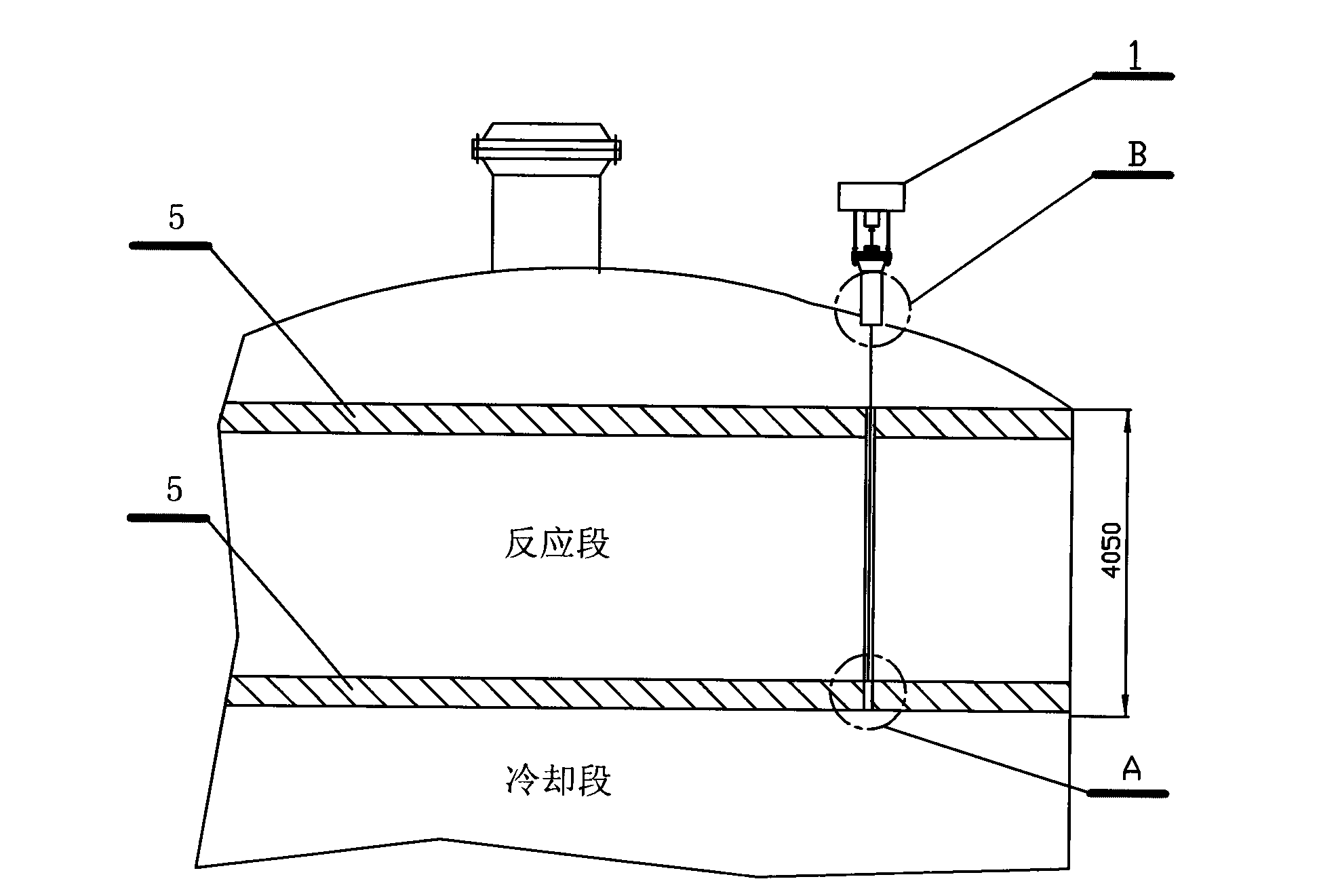 Device for installing thermocouple on reactor in propenoic acid production